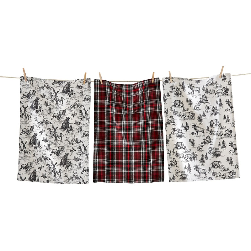 Woodland Animals Dishtowel Set of 3