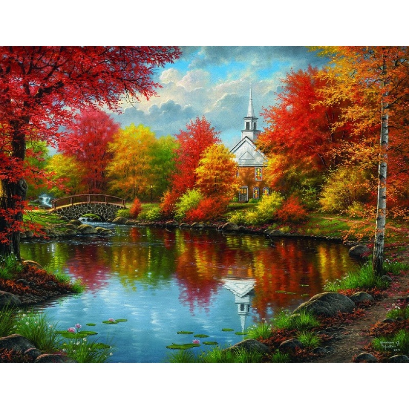 Sunsout Autumn Tranquility 1000 pc Large Pieces  Jigsaw Puzzle 69621