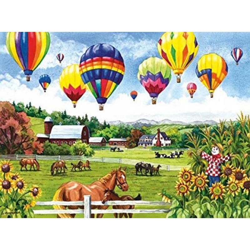 Sunsout Balloons Over Fields 500 pc   Jigsaw Puzzle 62967