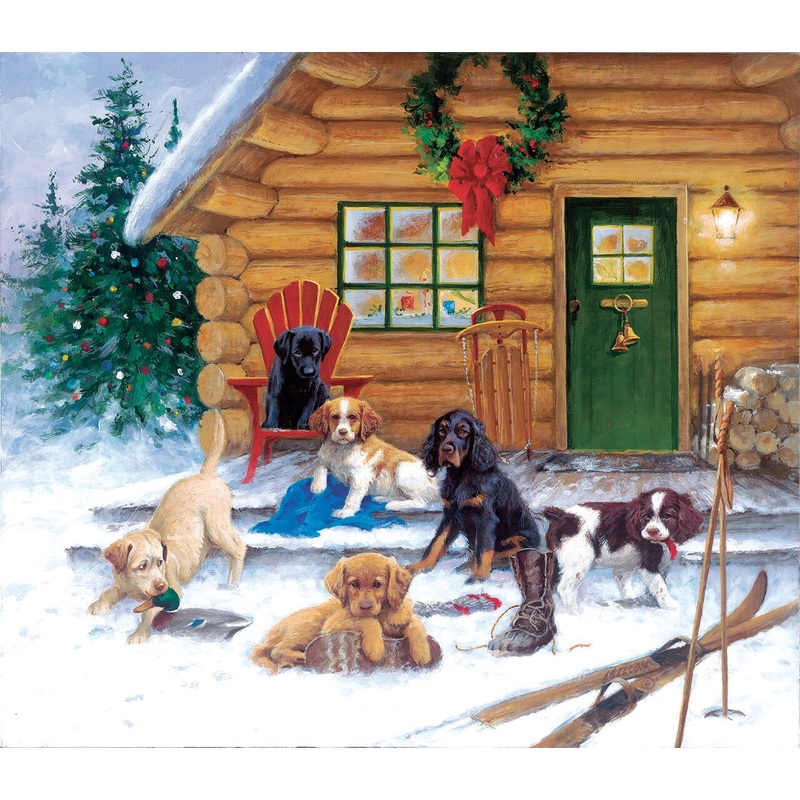 Sunsout Christmas at The Cabin 550 pc  Christmas Jigsaw Puzzle 73410