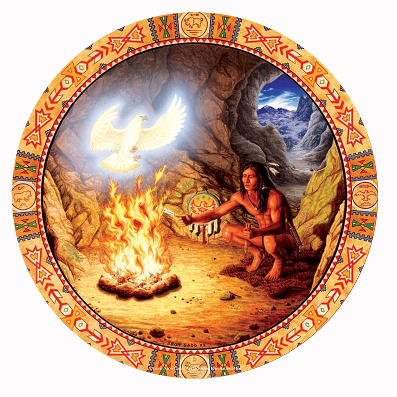 Sunsout White Eagle 500 pc Round  Jigsaw Puzzle 21804