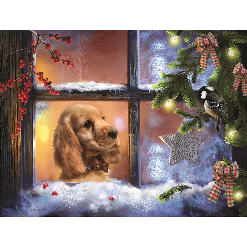 Sunsout Window Seat 500 pc  Christmas Jigsaw Puzzle 37248