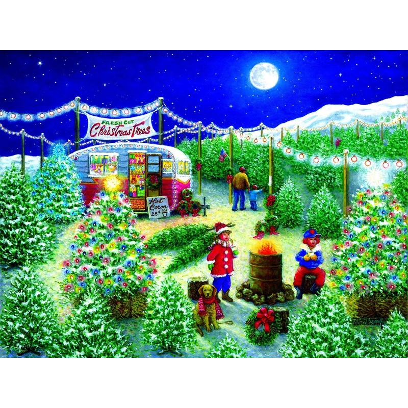 Sunsout A Lot of Christmas Trees 300 pc  Christmas Jigsaw Puzzle 76141