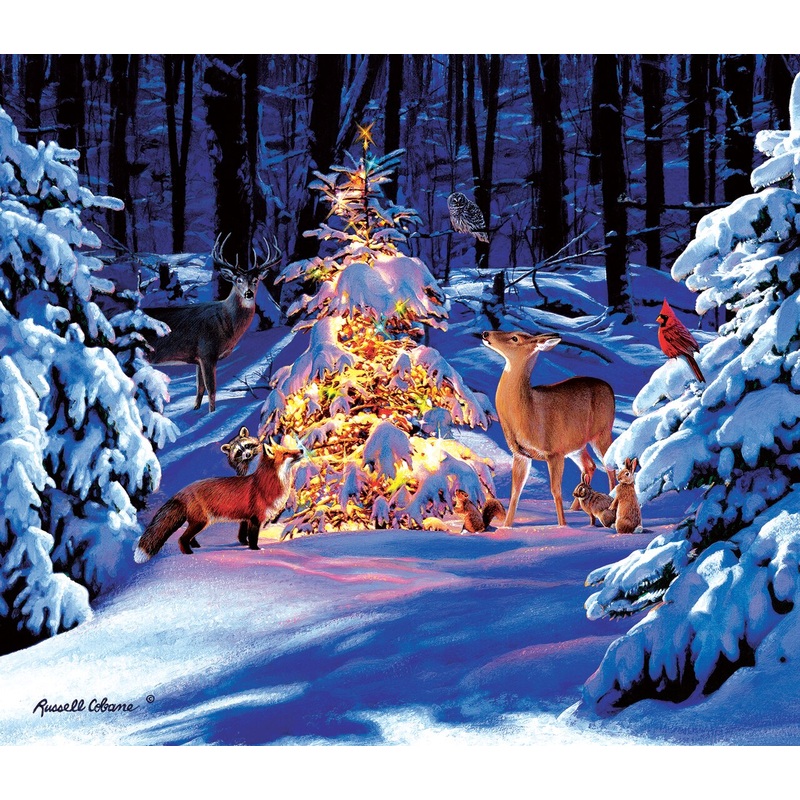 Sunsout Woodland Glow 550 pc  Christmas Jigsaw Puzzle 36686