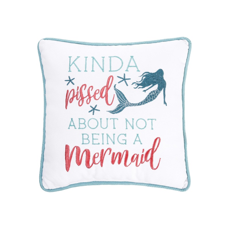 10″ x 10″ Not A Mermaid Embroidered Small Petite Throw Pillow
