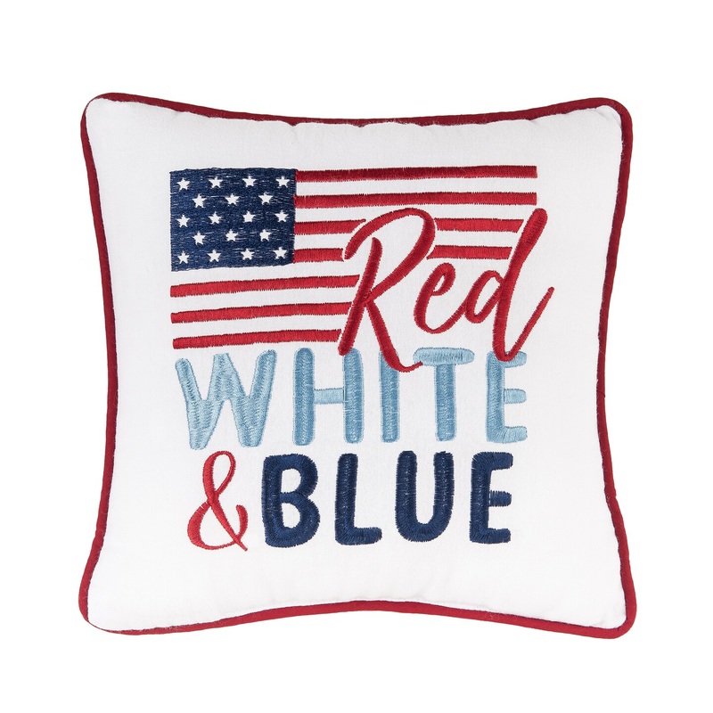 10″ x 10″ Patriotic “Red White & Blue” USA Flag Small/Petite Accent Throw Pillow