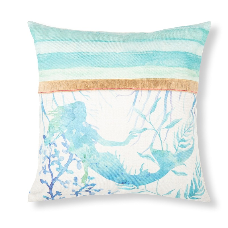 18″ x 18″ Mermaid 1 Embroidered Throw Pillow