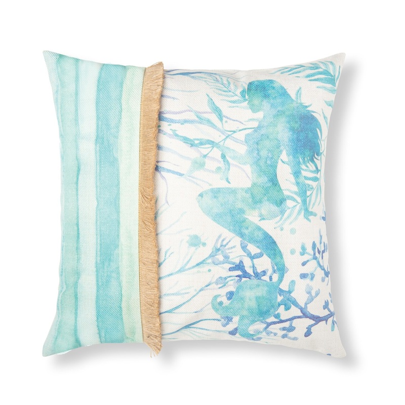 18″ x 18″ Mermaid 2 Embroidered Throw Pillow