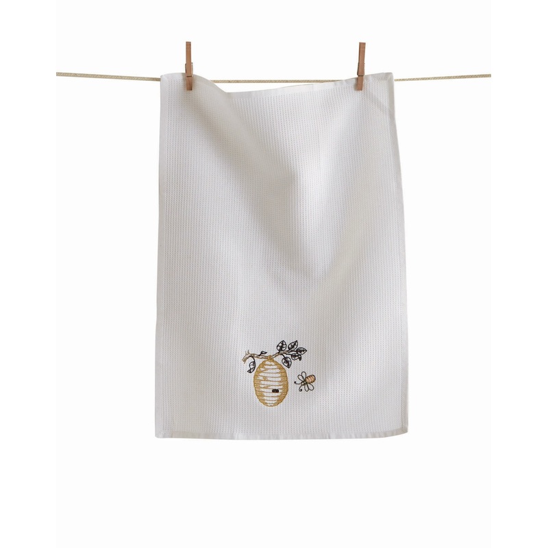 Busy Bee Ember Waffle Weave Dishtowel