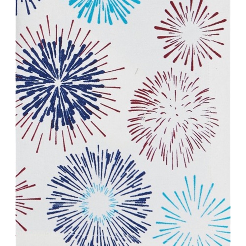 Patriotic Blue & Red Firework Sparkle Cotton Cloth Napkins Set of 6