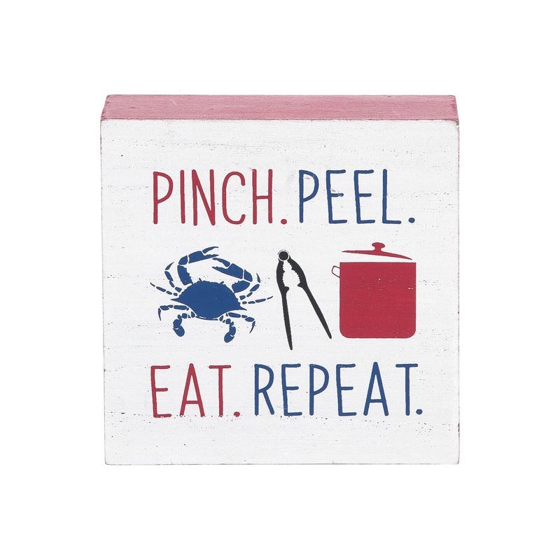 Pinch.Peel.Eat.Repeat Block Shelf Sitter