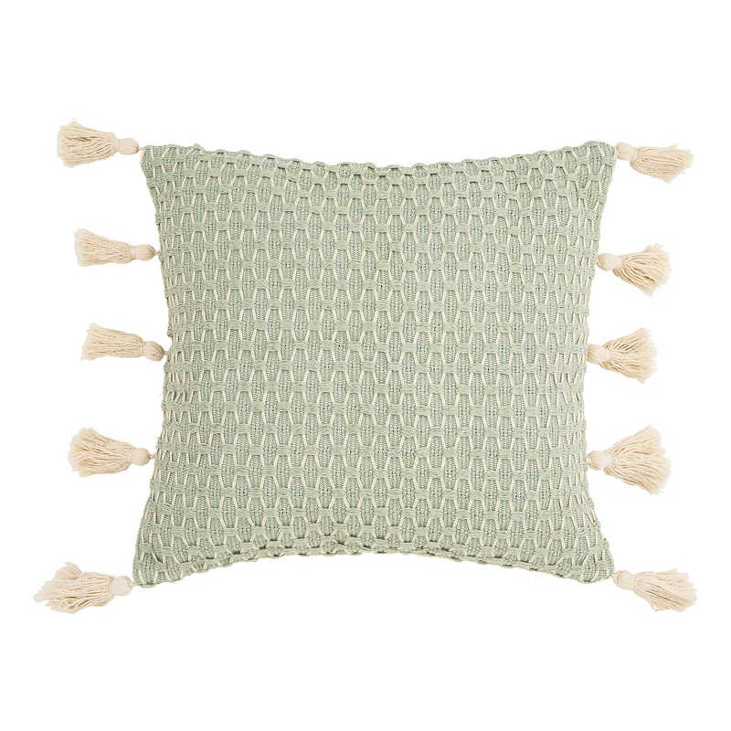 Seaglass Textured Diamond Woven Throw Pillow