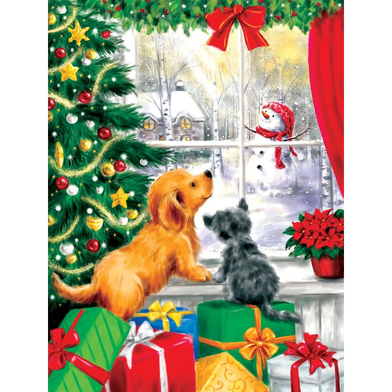 Sunsout Can You Come in and Play 300 pc  Christmas Jigsaw Puzzle 35327