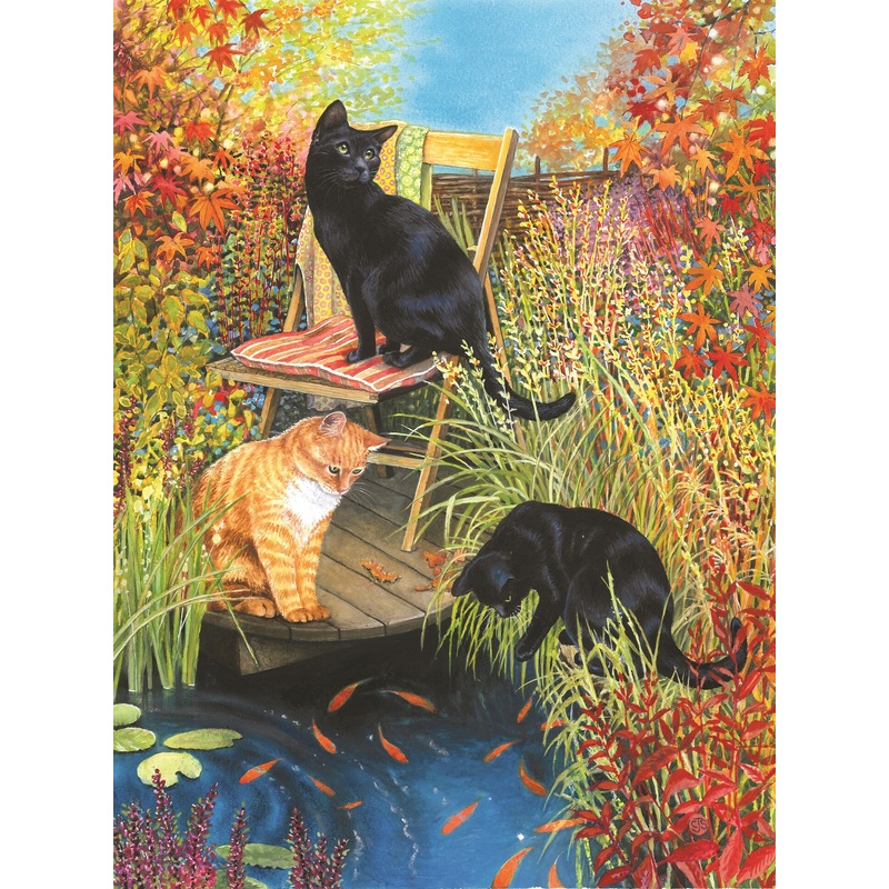 Sunsout Cats and Koi 1000 pc   Jigsaw Puzzle 59582