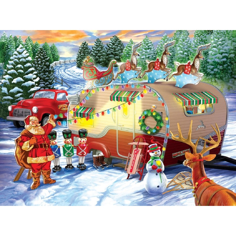 Sunsout Christmas Campers 1000 pc  Christmas Jigsaw Puzzle 31709