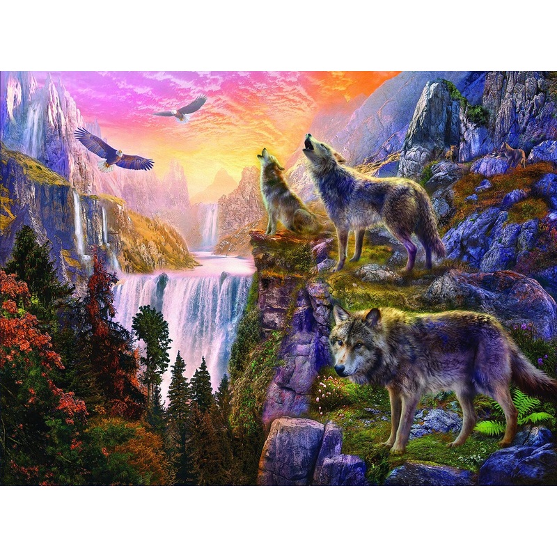 Sunsout Wolf Sun/Wolf Moon 1000 pc   Jigsaw Puzzle 24424