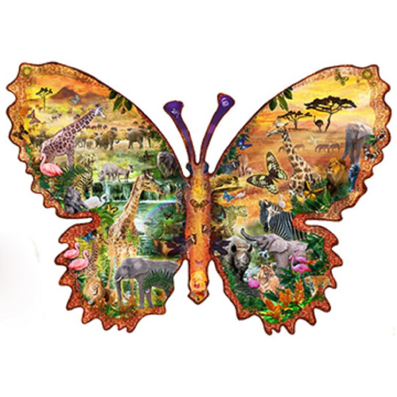 Sunsout African Butterfly 1000 pc Special Shape  Jigsaw Puzzle 97013