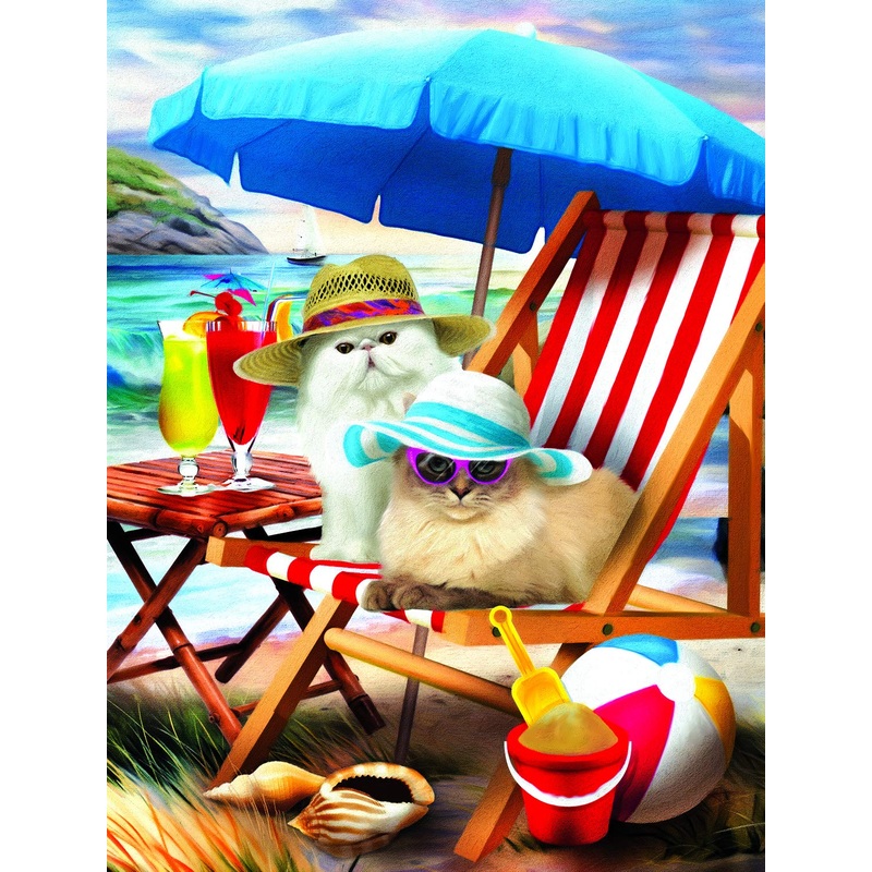 Sunsout Beach Cats 300 pc   Jigsaw Puzzle 28865