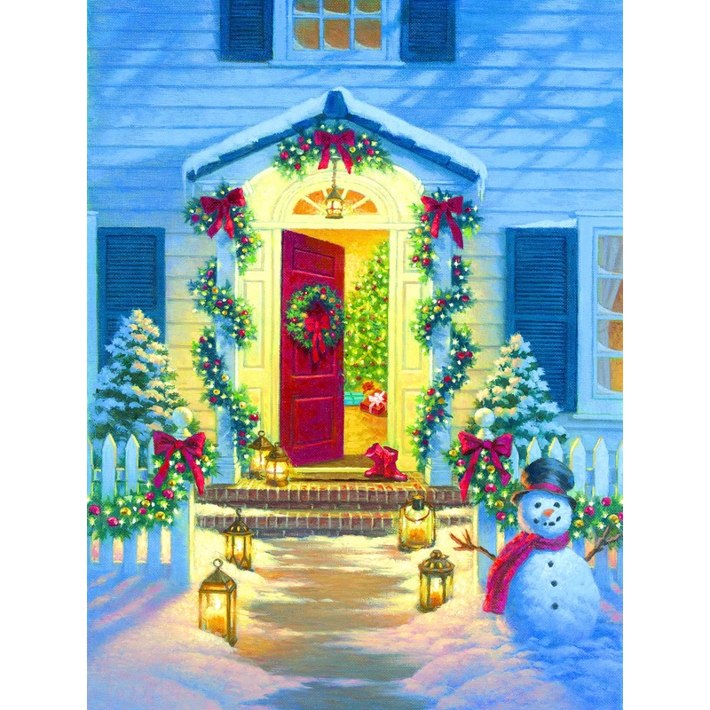 Sunsout Christmas Porch 500 pc  Christmas Jigsaw Puzzle 55942