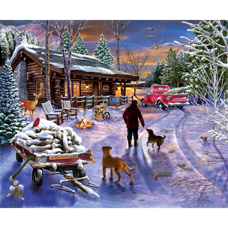 Sunsout Winter Refuge 1000 pc  Christmas Jigsaw Puzzle 31501