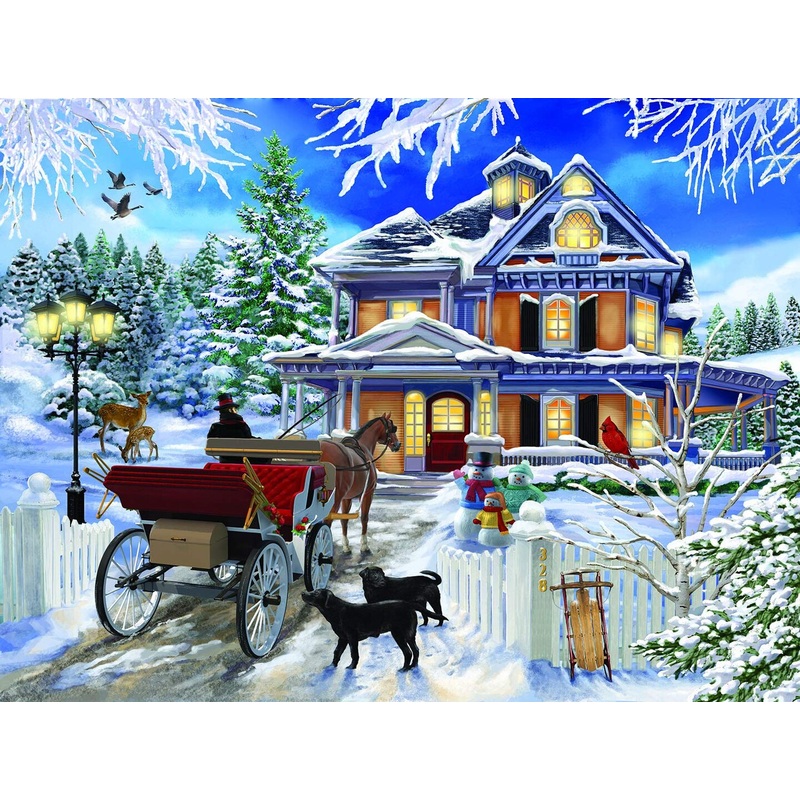 Sunsout Winter Visit 300 pc  Christmas Jigsaw Puzzle 31433