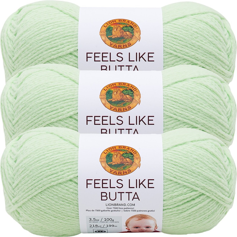 (3 Pack) Lion Brand Yarn Feels Like Butta Yarn, Mint