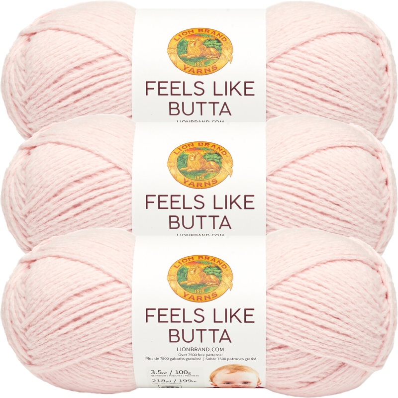 (3 Pack) Lion Brand Yarn Feels Like Butta Yarn, Pink