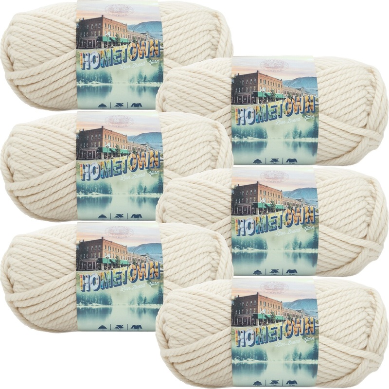 (6 Pack) Lion Brand Yarn Hometown Yarn, Houston Cream