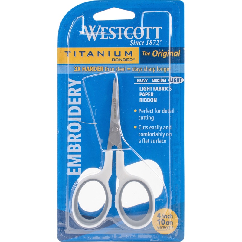 Westcott Titanium Straight Embroidery Scissors 4″
