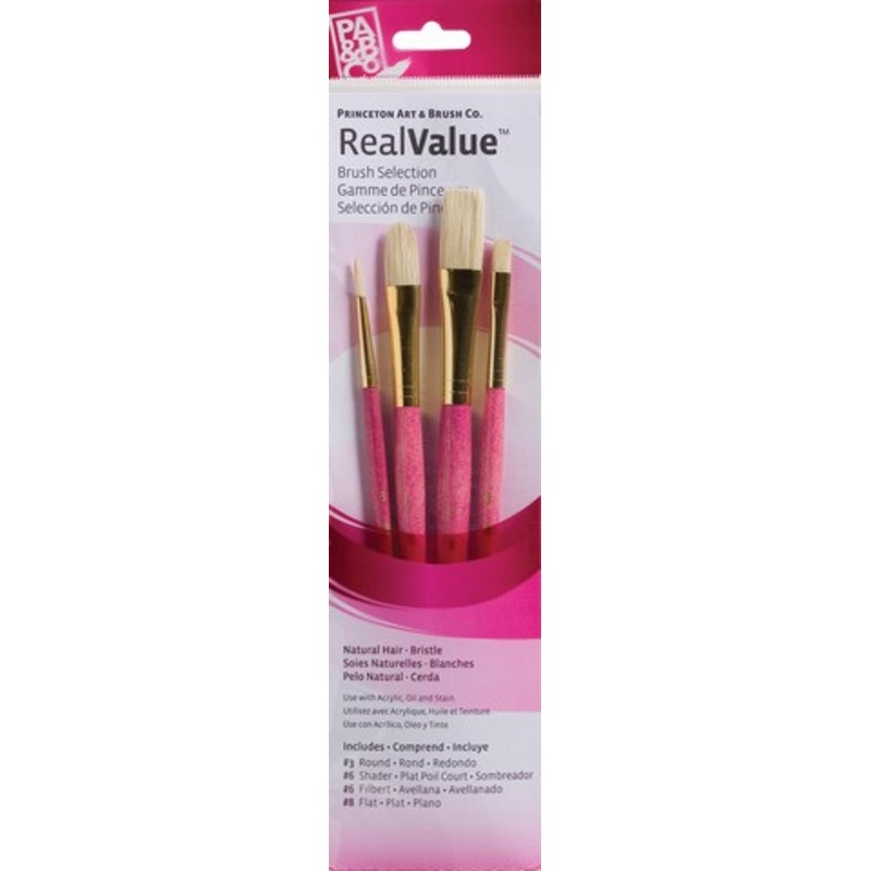 BRUSH SET BRISTLE ROUND 3 SHADER 6 FILBERT 6 FLAT 8