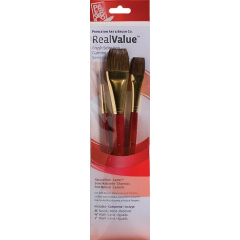 BRUSH SET CAMEL ROUND 6 WASH 5/8 1