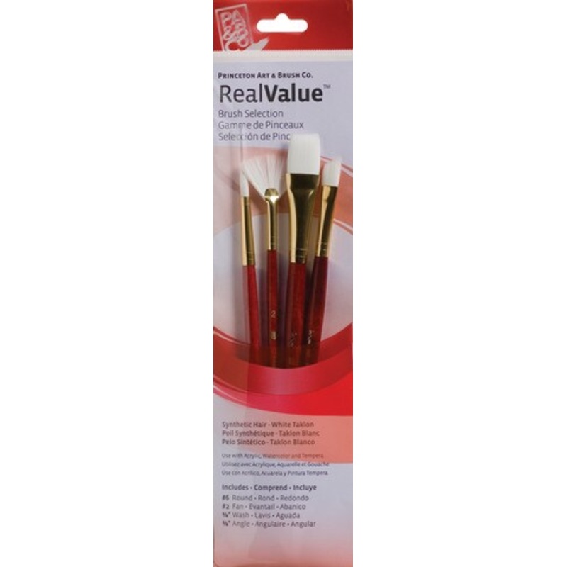BRUSH SET WHITE TAKLON ROUND 6 FAN 2 WASH 5/8 ANGLE 3/8