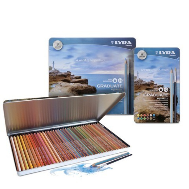 LYRA GRADUATE AQUARELLE PENCIL 36PC METAL TIN SET W/BRUSH