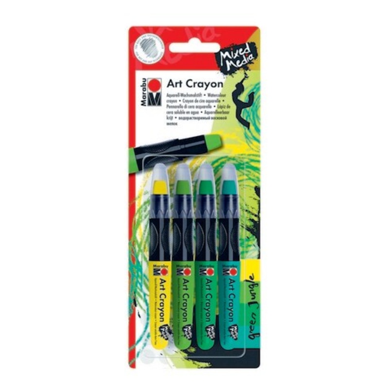MARABU ART CRAYON GREEN JUNGLE 4PC SET
