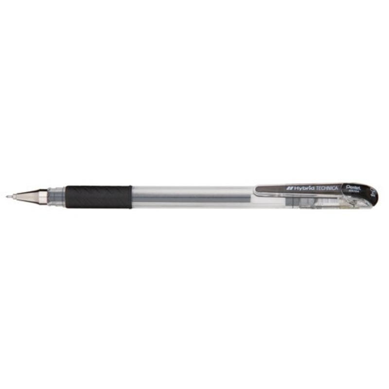 PENTEL HYBRID TECHNICA 0.8MM GEL PEN BLACK INK