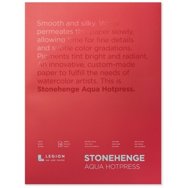 STONEHENGE AQUA BLOCK 140LB 10X14 HOT PRESS WHITE