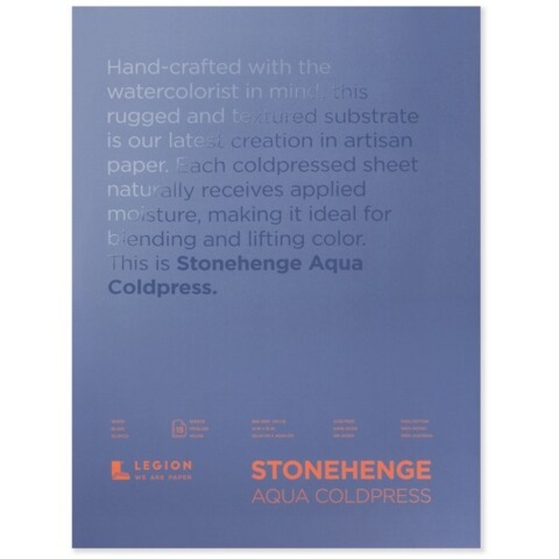 STONEHENGE AQUA BLOCK 140LB 12X16 COLD PRESS WHITE