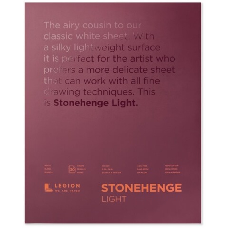 STONEHENGE LIGHT TAPEBOUND 11X14 WHITE 135 GRAM 30 SHEET PAD