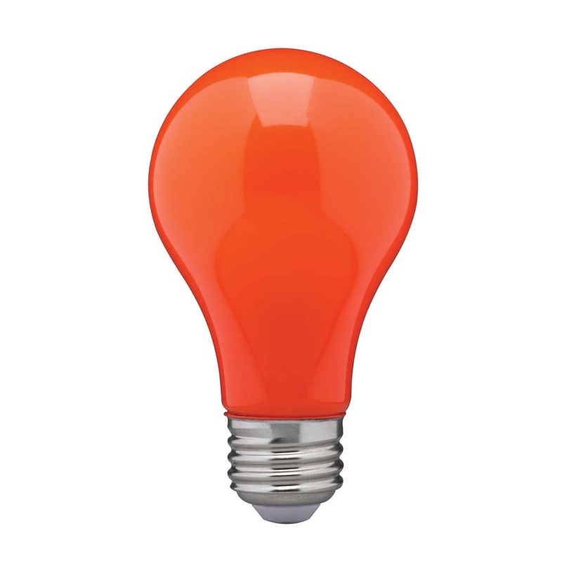 8W A19 LED Ceramic Orange Medium base 360 deg. beam spread 120V
