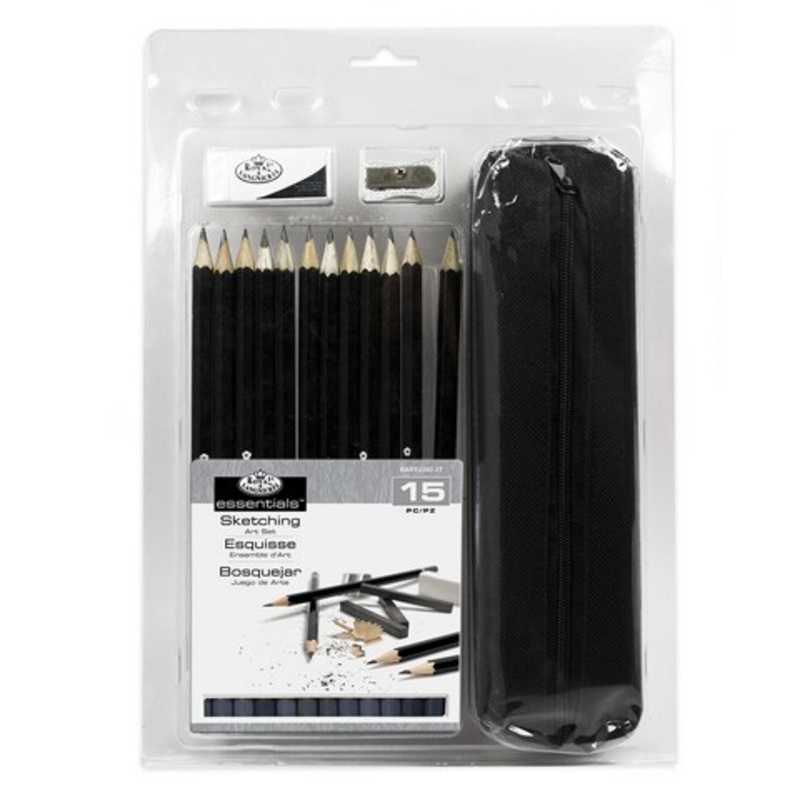 ESSENTIALS SKETCHING PENCIL 15PC CLAMSHELL
