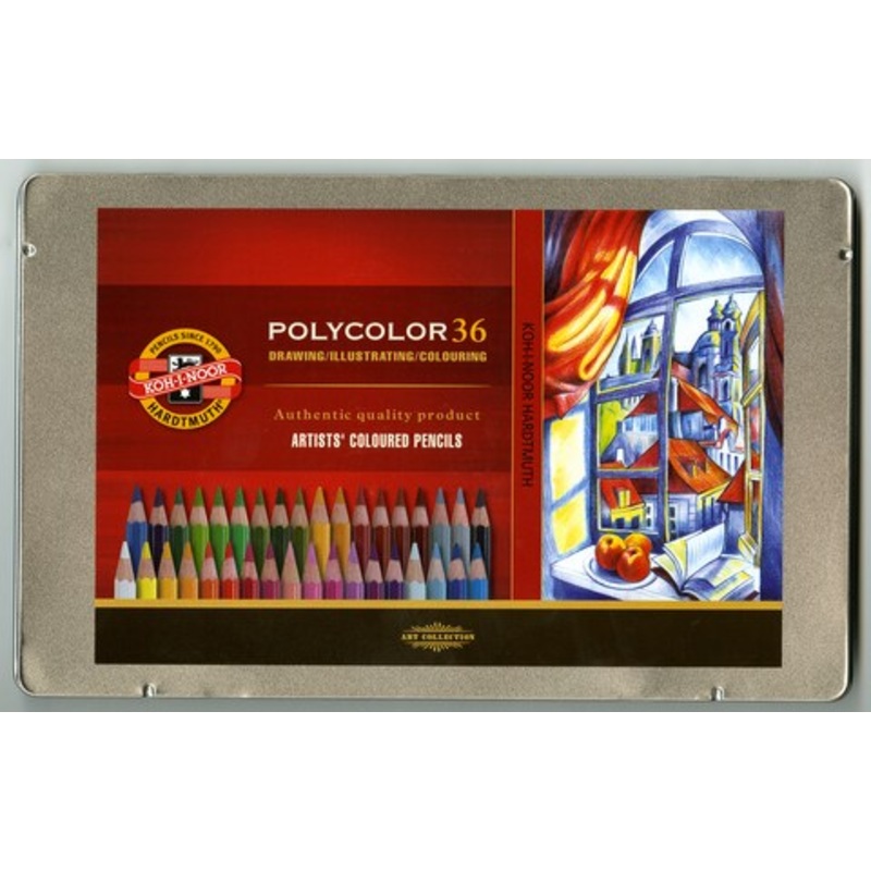 POLYCOLOR COLOR PENCILS 36 COLOR TIN