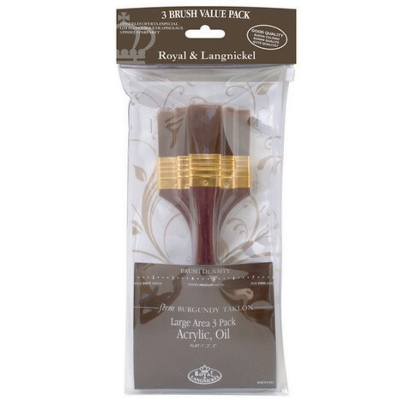 ZIP N CLOSE LARGE AREA BRUSH SET FLAT BURGUNDY TAKLON