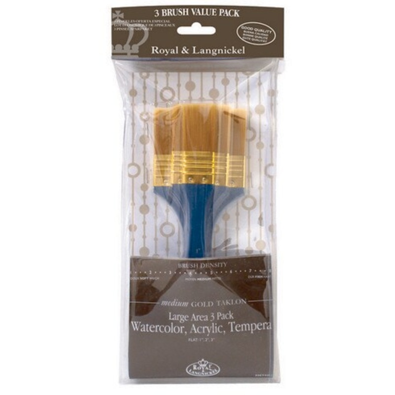 ZIP N CLOSE LARGE AREA BRUSH SET FLAT GOLD TAKLON