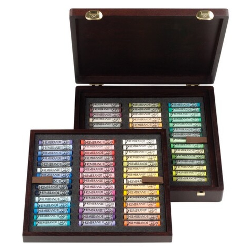 REMBRANDT SOFT PASTEL WOOD BOX SET 90 STICK LANDSCAPE