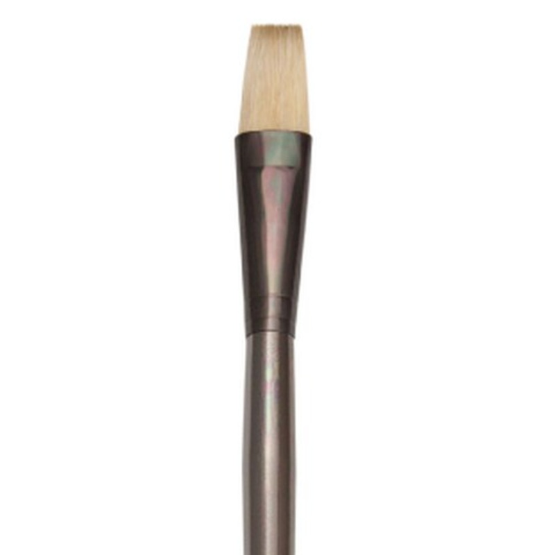 ZEN SYNTHETIC WHITE BRISTLE LONG HANDLE BRUSH FLAT 12