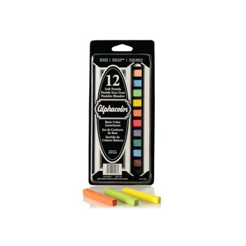 ALPHACOLOR PASTEL SET 12 STICK BASIC COLORS
