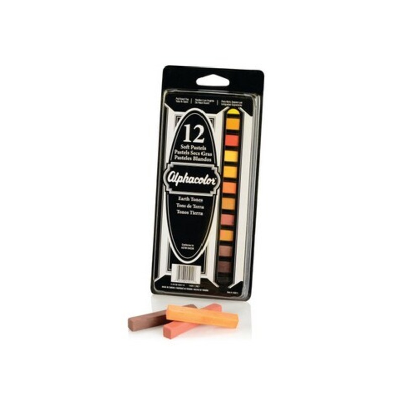ALPHACOLOR PASTEL SET 12 STICK EARTH COLORS