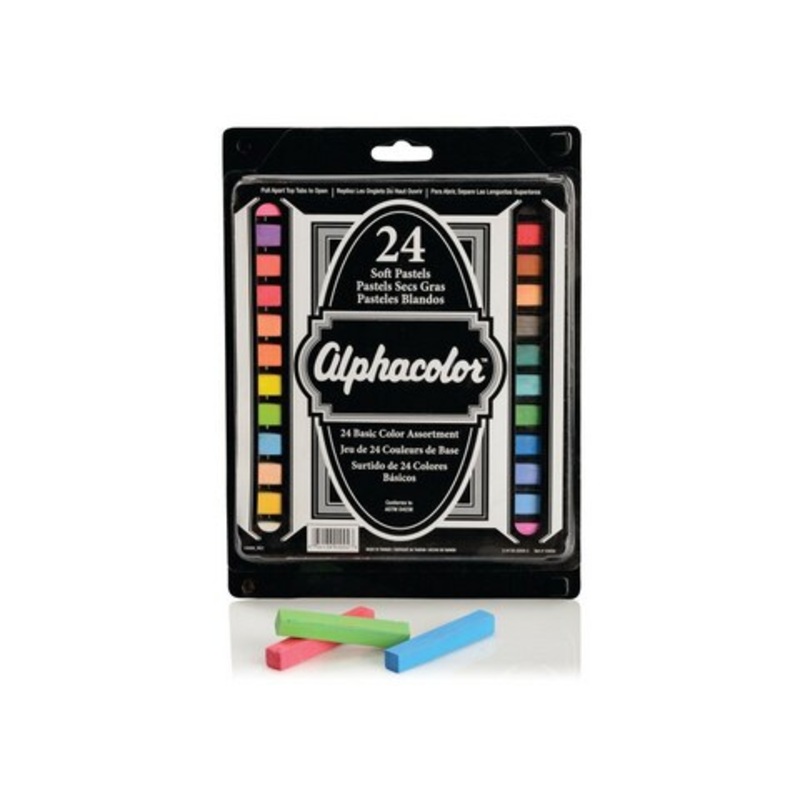 ALPHACOLOR PASTEL SET 24 STICK BASIC COLORS