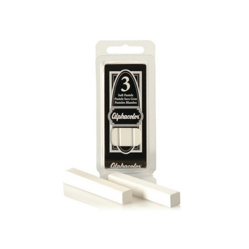 ALPHACOLOR WHITE PASTELS 3 STICKS
