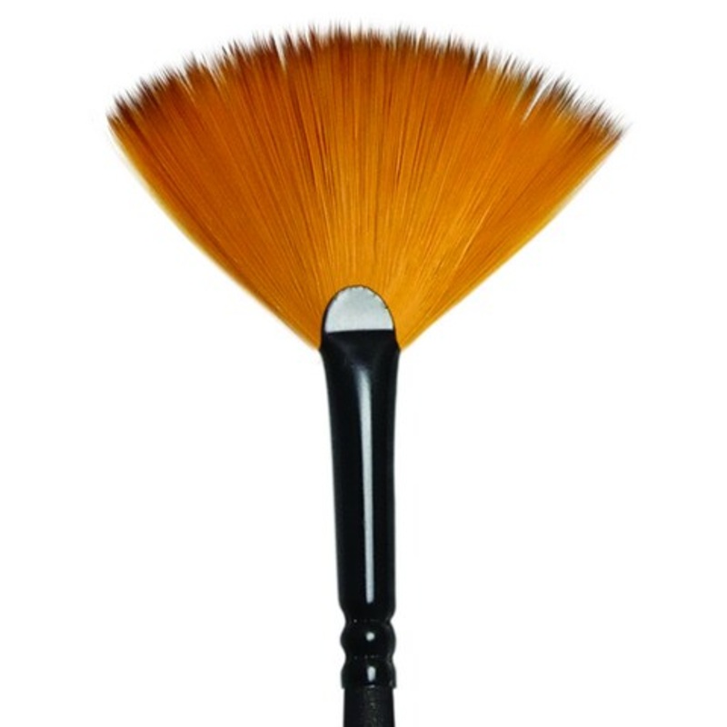 MAJESTIC SABLE OIL AND ACRYLIC LONG HANDLE FAN 1
